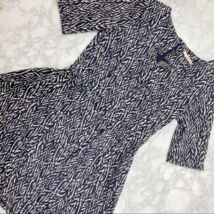 Zebra Abstract Navy Blue and White Dress